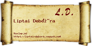 Liptai Debóra névjegykártya